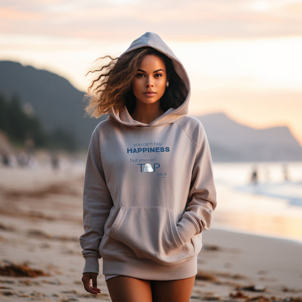 “You Can’t Buy Happiness But You Can Tap Into it” Adult Unisex Pullover Hoodie Sweatshirt – Australia / New Zealand