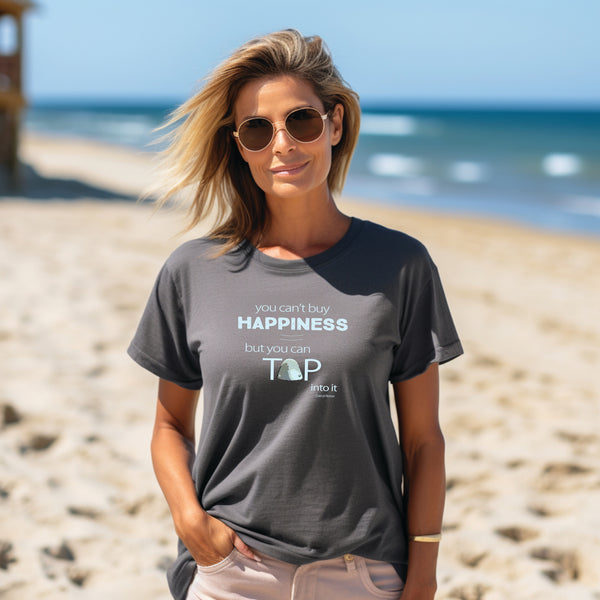 “You Can’t Buy Happiness But You Can Tap Into it” Adult Unisex Short Sleeve T- Shirt – Australia / New Zealand