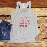 MusicWorks Hearts Dance Adult Flowy Racerback Tank