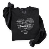 Dance Heart Word Art – Long Sleeve Tee (Comfort Colors 6014)