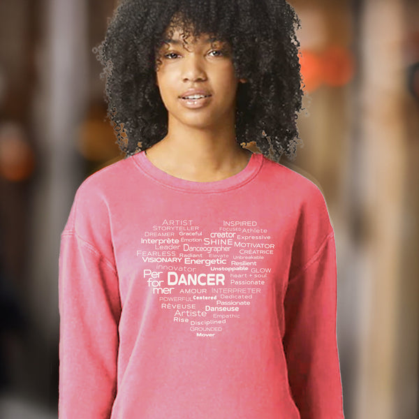 Dance Heart Word Art – Crewneck Sweatshirt (Comfort Colors 1466)