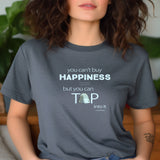 MusicWorks “You Can’t Buy Happiness But You Can Tap Into it” quote by Darryl Retter Adult Unisex Short Sleeve T- Shirt