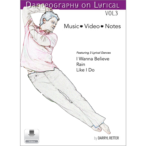Danceography on Lyrical Vol. 3 by Darryl Retter – lyrical dance collection cover featuring an illustrated dancer in an extended side-leaning pose