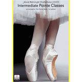 Intermediate Pointe Classes cover art featuring ballet dancer feet in pointe shoes, for Janice Barringer pointe technique video resource