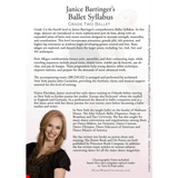 Back cover for Janice Barringer Grade Two Ballet Technique DVD with syllabus description and photo