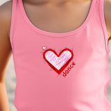 Single Heart Dance Kids Tank Top