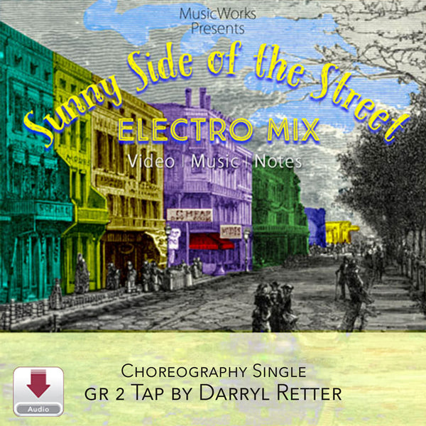 Sunny Side of the Street electro mix grade 2 tap choreography by Darryl Retter with stylized vintage street scene