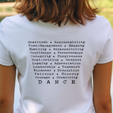 MusicWorks “Dance Lessons Are Life Lessons” quote by Linda Bernabei Retter Adult Unisex Short Sleeve T- Shirt