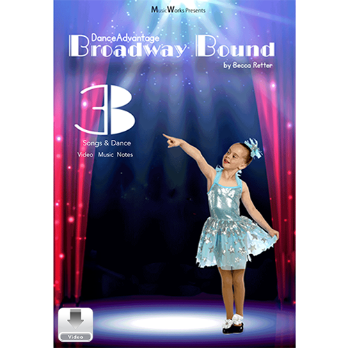 Broadway Bound by Becca Retter – recital dance collection cover featuring a young dancer on a Broadway-style stage