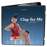 Clap for Me CD cover featuring young dancer in red costume, preschool song and dance by Becca Retter TA1340