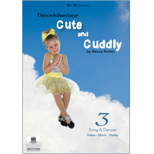 Cute and Cuddly by Becca Retter – recital dance collection cover featuring a young dancer in a yellow costume against a blue sky and clouds