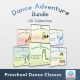 Dance Adventure Digital Download Bundle – six preschool tap, ballet, and jazz classes with music tracks by Becca Retter