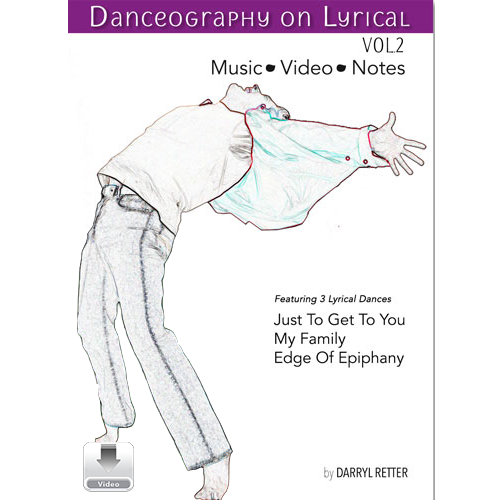 Danceography on Lyrical Vol. 2 by Darryl Retter – lyrical dance collection cover featuring an illustrated dancer in a backbend pose