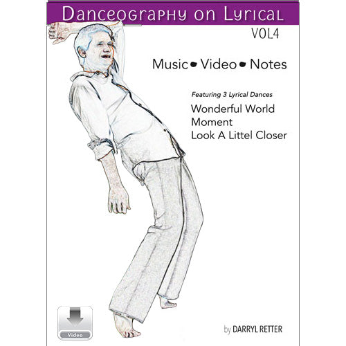 Danceography on Lyrical Vol. 4 by Darryl Retter – lyrical dance collection cover featuring an illustrated dancer leaning backward in motion