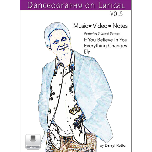 Danceography on Lyrical Vol. 5 by Darryl Retter – lyrical dance collection cover featuring an illustrated male dancer in a light blue jacket