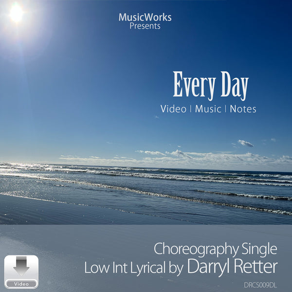 Every Day by Darryl Retter front cover for a low-intermediate lyrical choreography single, featuring an ocean shoreline.
