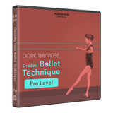 A CD case for 'Dorothy Vose Graded Ballet Technique Pre Level Grade 1' by MusicWorks, featuring a reddish-brown cover with a dancer illustration and white and teal text