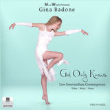 God Only Knows by Gina Badone – low-intermediate contemporary dance front cover featuring a dancer in white against a soft aqua background