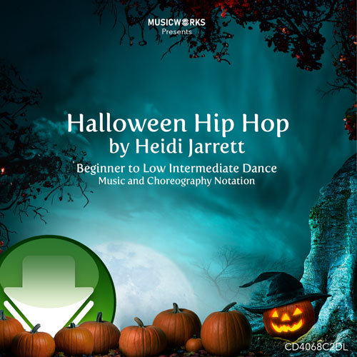 Front cover of Halloween Hip Hop by Heidi Jarrett with pumpkins and a spooky moonlit forest.