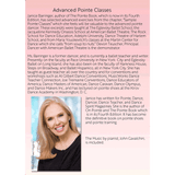 Back cover of Janice Barringer Advanced Pointe Classes featuring product description and ballet teacher biography from MusicWorks