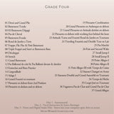 Back cover of Janice Barringer’s Grade Four Ballet CD with track listing