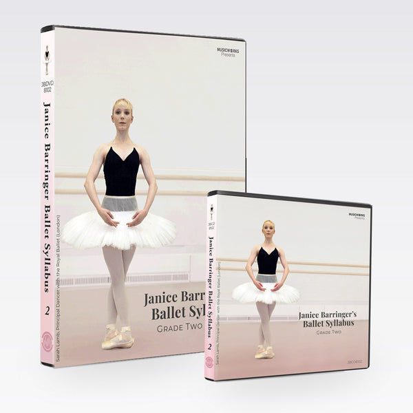 Janice Barringer Grade 2 Ballet Technique bundle showing DVD and CD cases