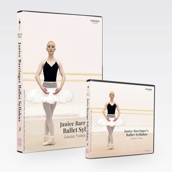 Janice Barringer Grade 3 Ballet Technique bundle showing DVD and CD cases
