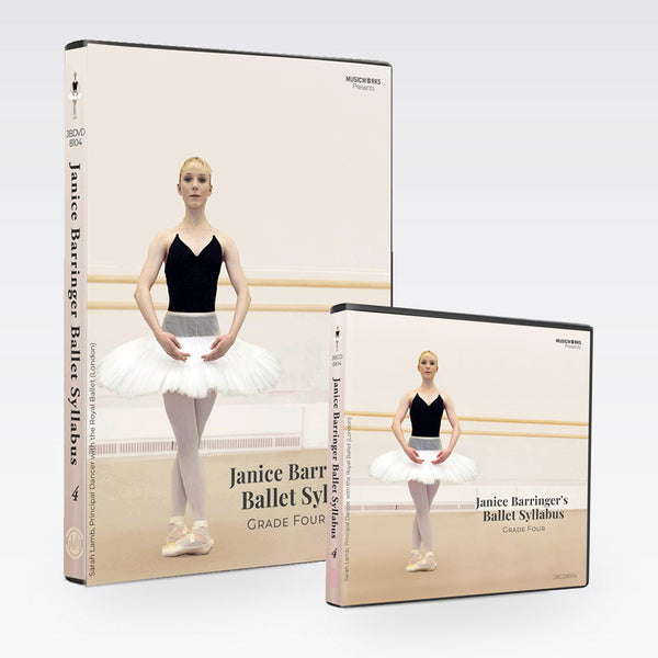 Janice Barringer Grade 4 Ballet Technique bundle showing DVD and CD cases