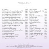 Janice Barringer Pre Ballet Technique Bundle Digital MusicWorks Back Cover with Playlist