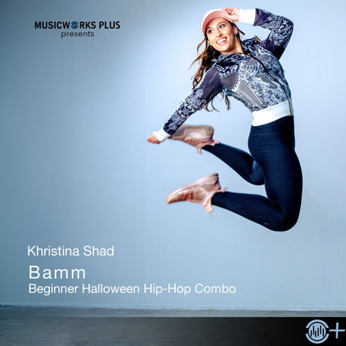 Bamm by Khristina Shad – beginner Halloween hip-hop combo cover featuring the choreographer jumping in a dance pose