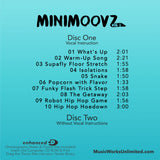 Front cover of MiniMoovz Vol. 1 preschool hip-hop digital download by Gina Badone with cartoon dancers