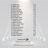 Ballet Dances for Children digital download back cover by Al Gilbert – MusicWorks, with track listing.