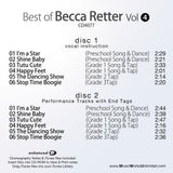 MusicWorks Best of Becca Retter Vol 4 cover featuring Becca Retter and 6 routines for preschool to intermediate dancers.