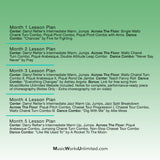 Back cover of MusicWorks Dance Class Plans Intermediate Lyrical by Darryl Retter, Months 1–5 Season One Bundle, video download for dance teachers.