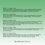 Back cover of MusicWorks Dance Class Plans low Intermediate Lyrical by Darryl Retter, Months 1–5 Season One Bundle, video download for dance teachers.