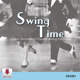 MusicWorks Swing Time Digital Download cover featuring a black-and-white image of two swing dancers in motion with the subtitle 6 New Versions of Classic Swing Favorites.