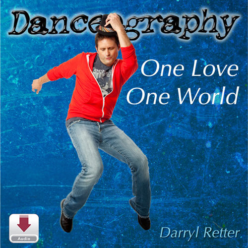 Danceography One Love One World dance choreography single cover by Darryl Retter featuring male dancer jumping in red hoodie