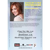 Showtime Spectacular by Becca Retter – back cover with details for three Broadway-inspired recital dances