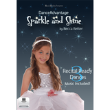 Sparkle and Shine by Becca Retter – recital dance collection cover featuring a young dancer in a white costume against a sparkling dark background