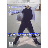 A promotional cover-style image for 'TAP GENERATION vol. 2' featuring a person in a light jacket and dark outfit posing on a star-shaped platform, with large blue text reading 'Thommie Retter' and 'TAP GENERATION' and smaller text 'retter entertainment presents.