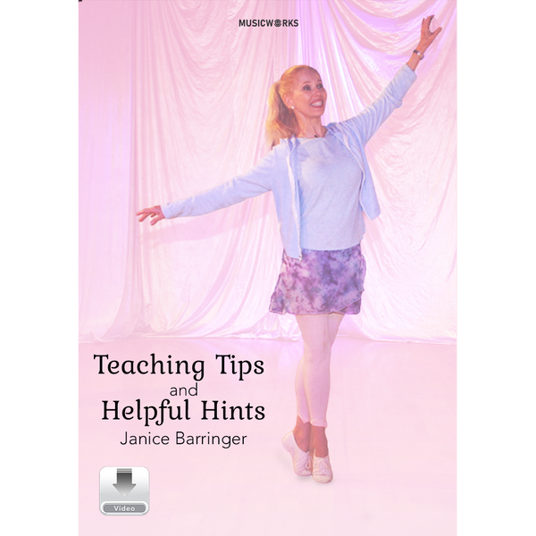 Janice Barringer Teaching Tips and Helpful Hints digital video download cover art featuring Janice Barringer demonstrating a ballet pose