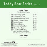 Teddy Bear Series Vol. 3 back cover with track listing for preschool dance songs.
