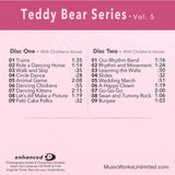 Teddy Bear Series Vol. 5 back cover with track listing for preschool dance songs.