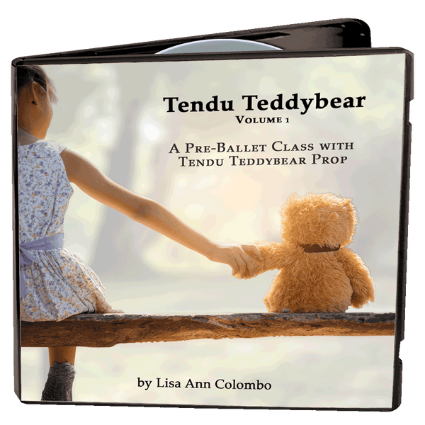 Tendu Teddybear Volume 1 pre ballet class CD by Lisa Ann Colombo with teddy bear prop