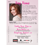 Toy Time by Becca Retter – back cover with details for three playtime-themed recital dances
