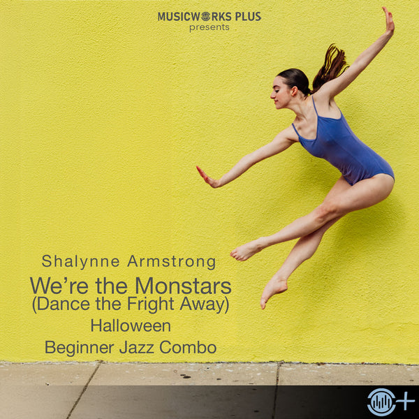 We’re the Monstars Halloween beginner jazz combo dance cover art with dancer in mid-leap.