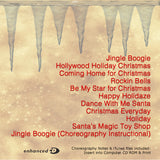 Christmas Spirit by Brandon Jarrett, CD back cover listing holiday tracks and the Jingle Boogie choreography instruction bonus.