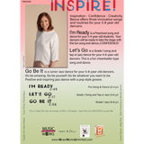 Dance Advantage Inspire by Becca Retter back cover featuring picture of Becca Retter and the music and choreography playlist. 