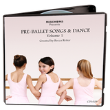 Pre Ballet Songs and Dances for Children Vol 1 audio by Al Gilbert front CD Cover –  MusicWorks preschool ballet curriculum with music and choreography for young dancers