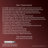 Back cover of Al Gilbert Tap Drills for Grades 4–6 digital audio showing instructional and instrumental track listings
